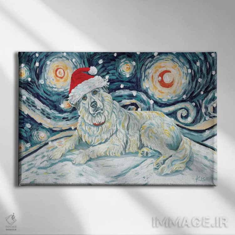 تابلو دکوراتیو گریت پیرنه در یک شب برفی اثر گرچن کیش سرانو - نمای روبهرو روی دیوار