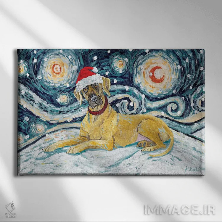 تابلو دکوراتیو گریت باور گوش طبیعی در یک شب برفی اثر گرچن کیش سرانو - نمای روبهرو روی دیوار