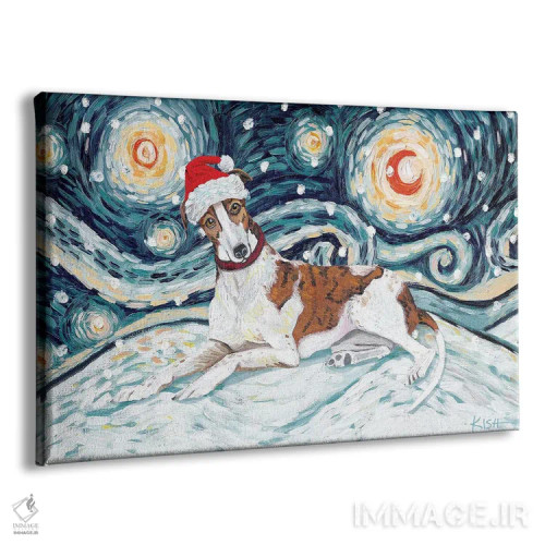تابلو دکوراتیو گری هوند در یک شب برفی اثر گرچن کیش سرانو - نمای پرسپکتیو محصول