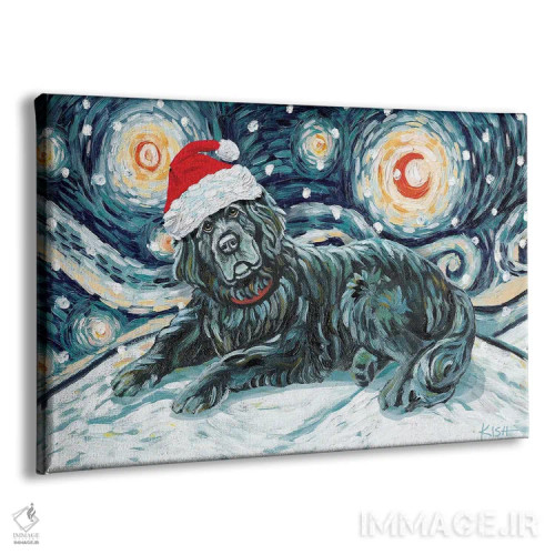 تابلو دکوراتیو نیوفاندلند در یک شب برفی اثر گرچن کیش سرانو - نمای پرسپکتیو محصول