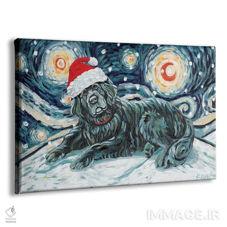 تابلو دکوراتیو نیوفاندلند در یک شب برفی اثر گرچن کیش سرانو - نمای پرسپکتیو محصول