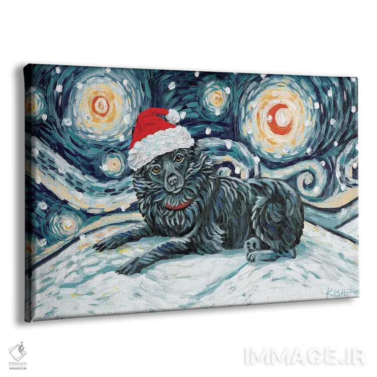 تابلو دکوراتیو شیپرک در یک شب برفی اثر گرچن کیش سرانو - نمای پرسپکتیو محصول