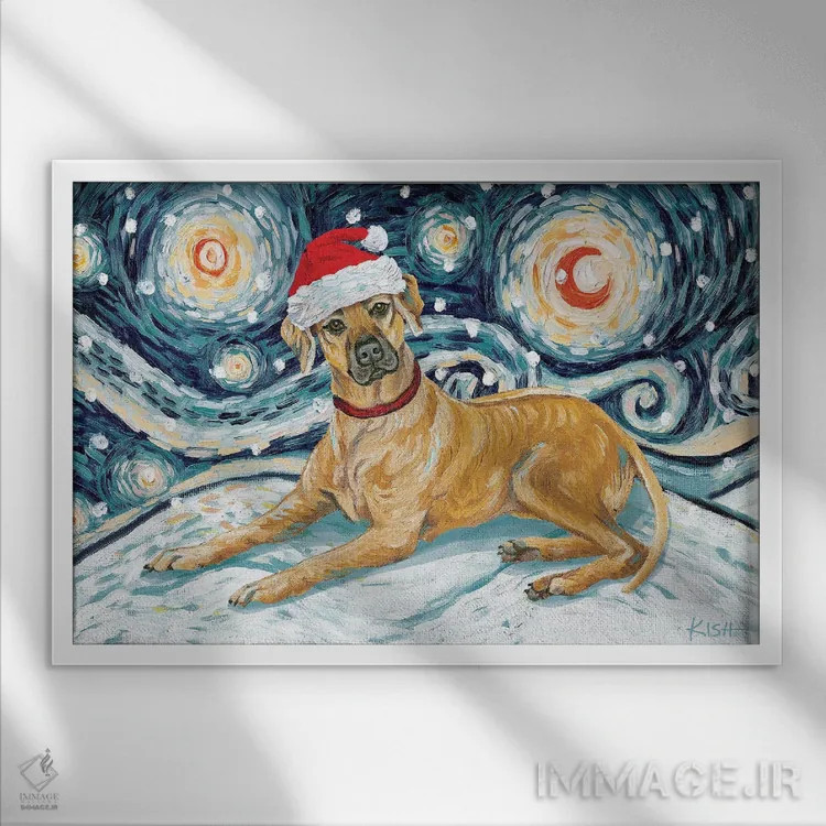 تابلو دکوراتیو رودزیان ریجبک در یک شب برفی اثر گرچن کیش سرانو - نمای قابدار سفید