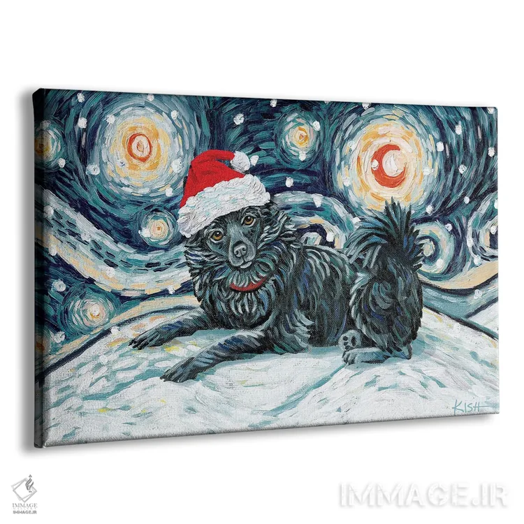 تابلو دکوراتیو شیپرک دم دار در یک شب برفی اثر گرچن کیش سرانو - نمای پرسپکتیو محصول