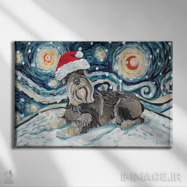 تابلو دکوراتیو شنوزر در یک شب برفی اثر گرچن کیش سرانو - نمای روبهرو روی دیوار