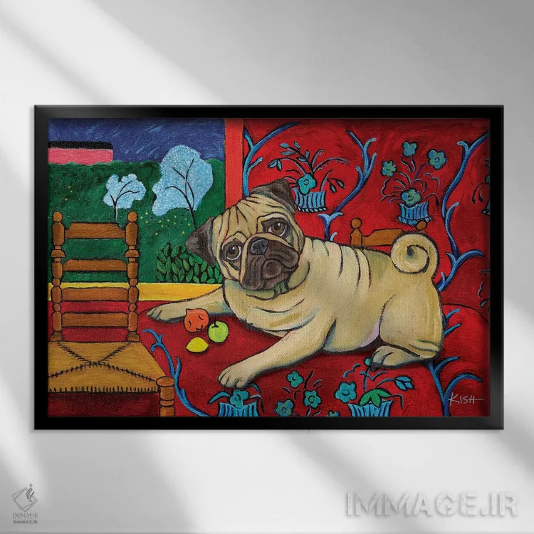 تابلو دکوراتیو پاگ موتیس اثر گرچن کیش سرانو - نمای قابدار مشکی