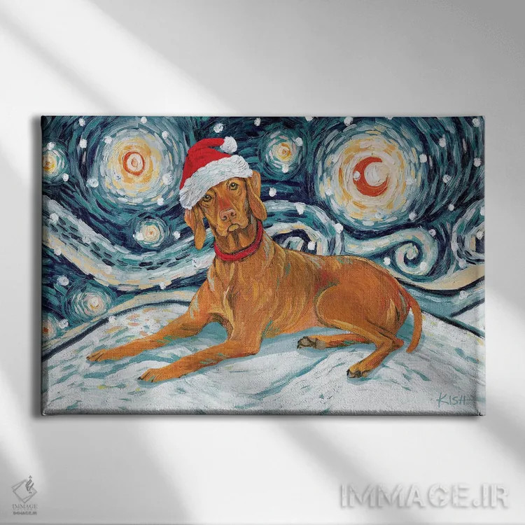 تابلو دکوراتیو ویزسلا در یک شب برفی اثر گرچن کیش سرانو - نمای روبهرو روی دیوار