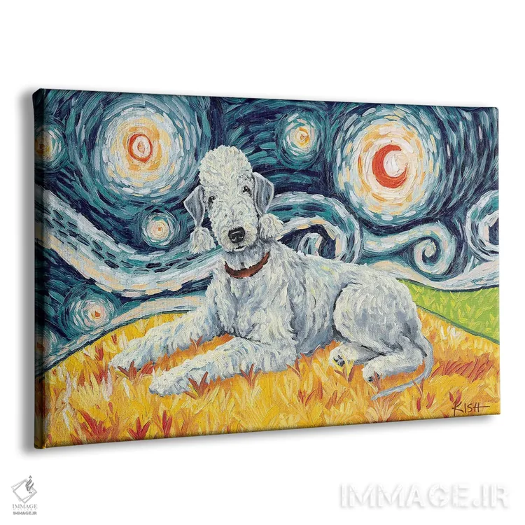 تابلو دکوراتیو بدلینگتون تریر در یک شب پرستاره اثر گرچن کیش سرانو - نمای پرسپکتیو محصول