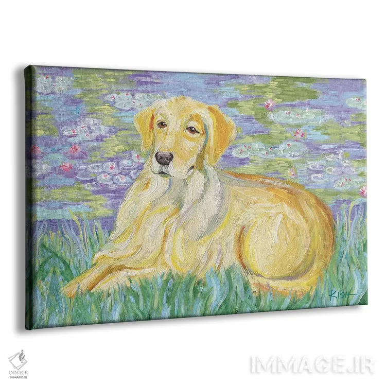 تابلو دکوراتیو گلدن رتریور بونیت اثر گرچن کیش سرانو - نمای پرسپکتیو محصول