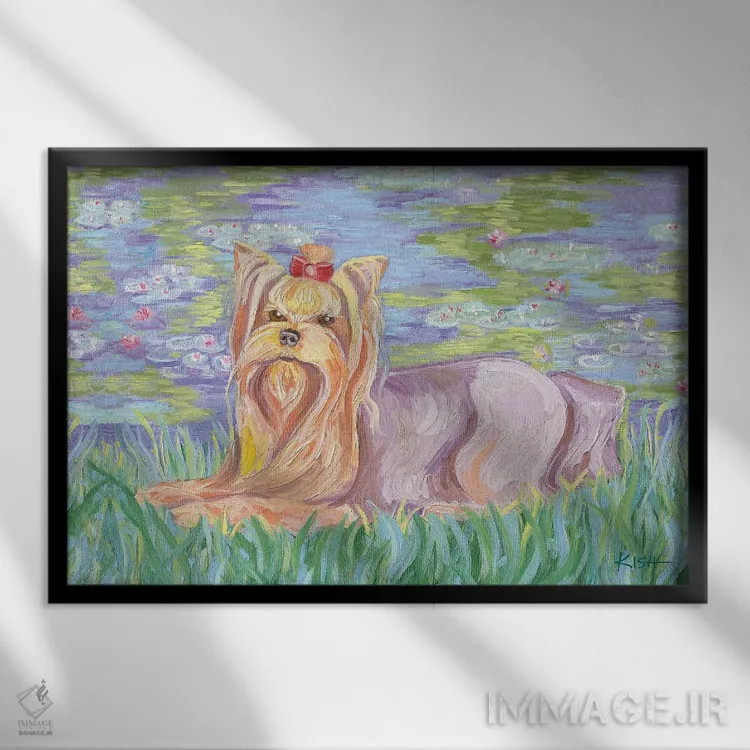 تابلو دکوراتیو یورکی بونیت اثر گرچن کیش سرانو - نمای قابدار مشکی