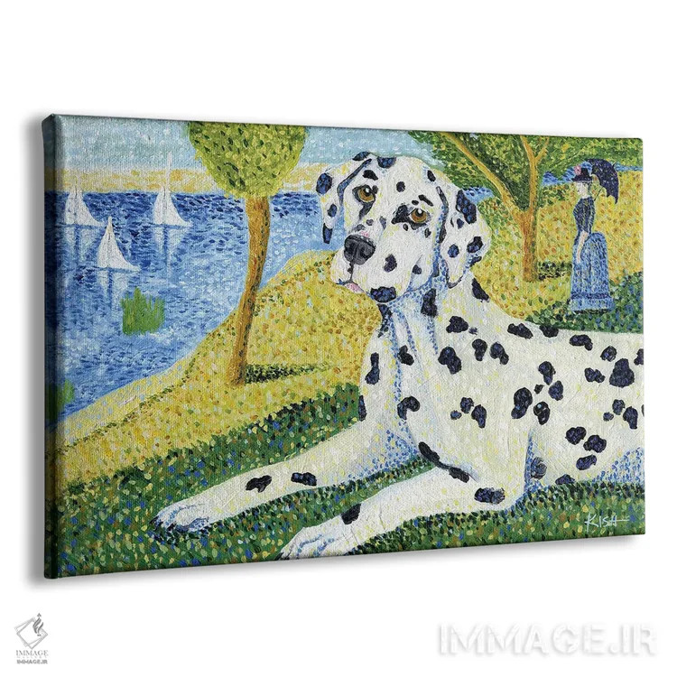 تابلو دکوراتیو دالماتین در یک بعدازظهر یکشنبه اثر گرچن کیش سرانو - نمای پرسپکتیو محصول