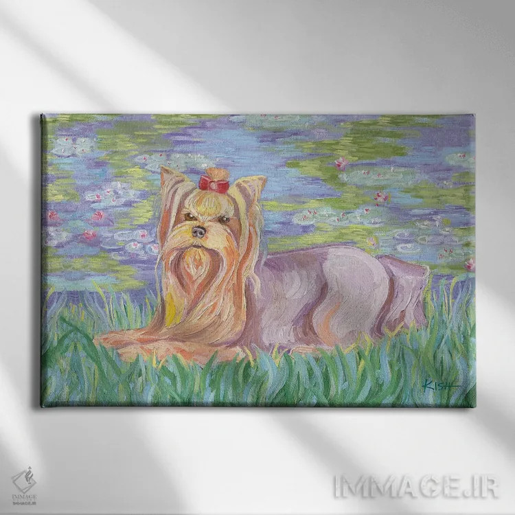 تابلو دکوراتیو یورکی بونیت اثر گرچن کیش سرانو - نمای روبهرو روی دیوار