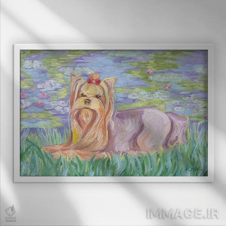 تابلو دکوراتیو یورکی بونیت اثر گرچن کیش سرانو - نمای قابدار سفید