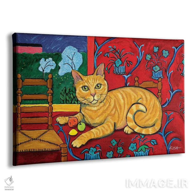تابلو دکوراتیو گربه نارنجی کتیس اثر گرچن کیش سرانو - نمای پرسپکتیو محصول