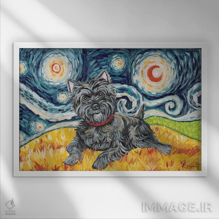 تابلو دکوراتیو تیرر کرن در یک شب پرستاره اثر گرچن کیش سرانو - نمای قابدار سفید