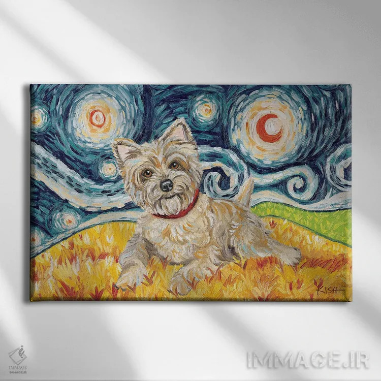 تابلو دکوراتیو تیرر کرن در یک شب پرستاره اثر گرچن کیش سرانو - نمای روبهرو روی دیوار