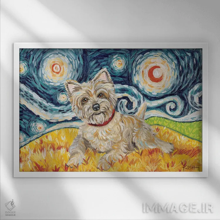 تابلو دکوراتیو تیرر کرن در یک شب پرستاره اثر گرچن کیش سرانو - نمای قابدار سفید