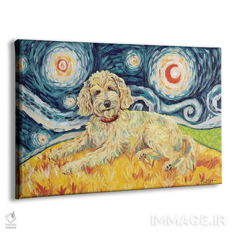تابلو دکوراتیو دودل در یک شب پرستاره اثر گرچن کیش سرانو - نمای پرسپکتیو محصول