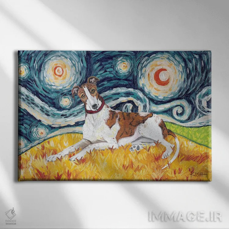 تابلو دکوراتیو گری هاند در یک شب پرستاره اثر گرچن کیش سرانو - نمای روبهرو روی دیوار