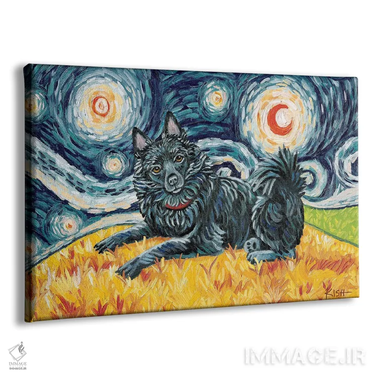 تابلو دکوراتیو شیپرک در یک شب پرستاره با دم اثر گرچن کیش سرانو - نمای پرسپکتیو محصول