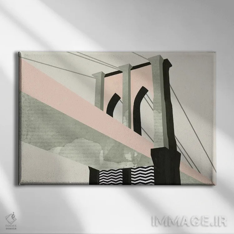 تابلو مدرن نیویورک گرافیکی ۴ اثر گرین لیلی - نمای روبهرو روی دیوار