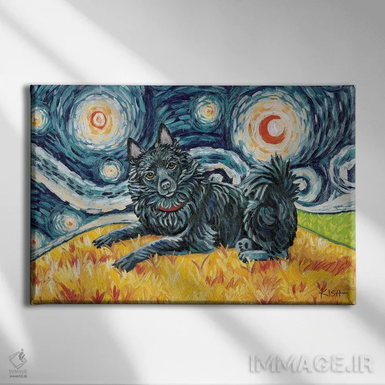 تابلو دکوراتیو شیپرک در یک شب پرستاره با دم اثر گرچن کیش سرانو - نمای روبهرو روی دیوار