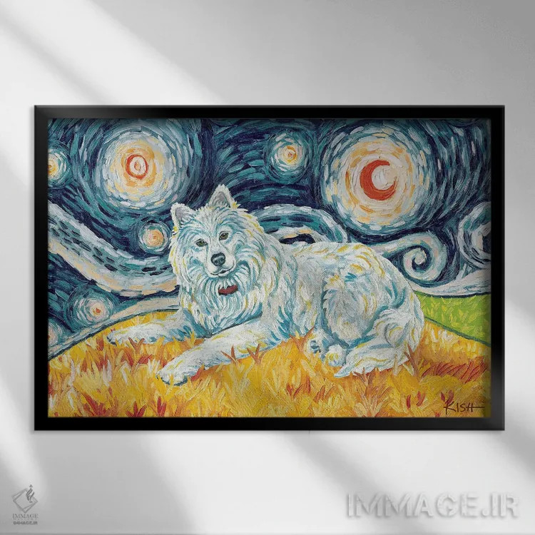 تابلو دکوراتیو ساموید در یک شب پرستاره اثر گرچن کیش سرانو - نمای قابدار مشکی