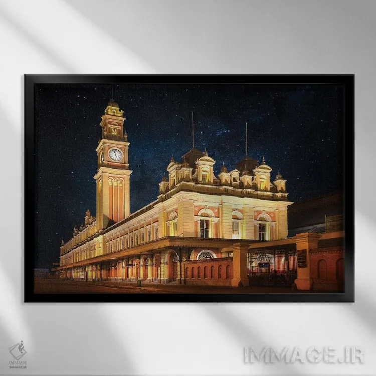 تابلو دکوراتیو ایستگاه قطار لوز اثر گلاوکو منهالی - نمای قابدار مشکی