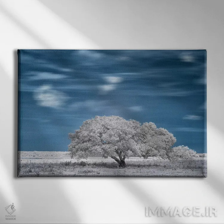 تابلو دکوراتیو آسمان آبی زیبا اثر گلاوکو منهالی - نمای روبهرو روی دیوار