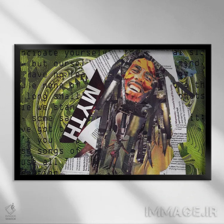 تابلو دکوراتیو مارلی ۱ اثر گلیل - نمای قابدار مشکی