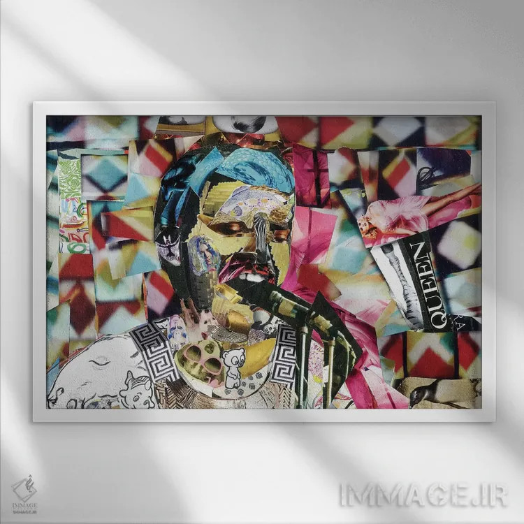 تابلو دکوراتیو فردی ۲ اثر گلیل - نمای قابدار سفید