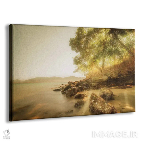 تابلو دکوراتیو تابش نور روی صخره ها اثر گلاوکو منهالی - نمای پرسپکتیو محصول