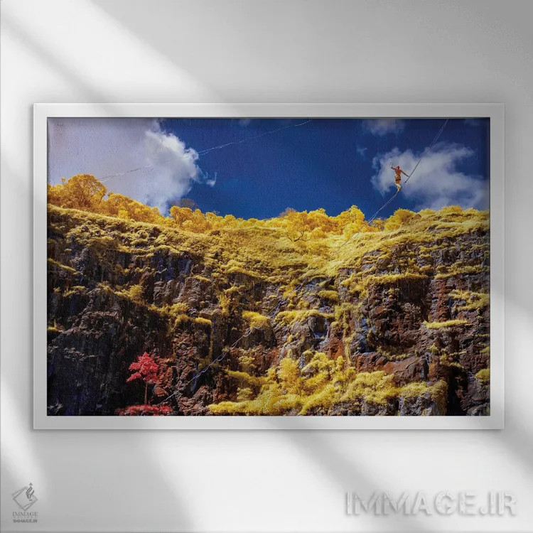 تابلو دکوراتیو اسلک لاین ۲ اثر گلاوکو منهالی - نمای قابدار سفید