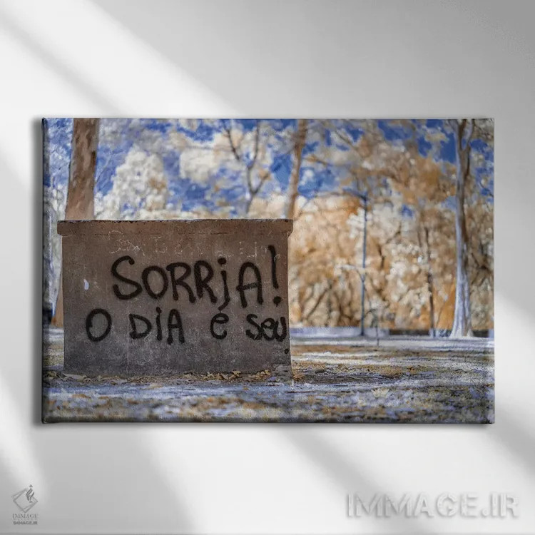 تابلو دکوراتیو لبخند بزن؛ روز مال توست اثر گلاوکو منهالی - نمای روبهرو روی دیوار