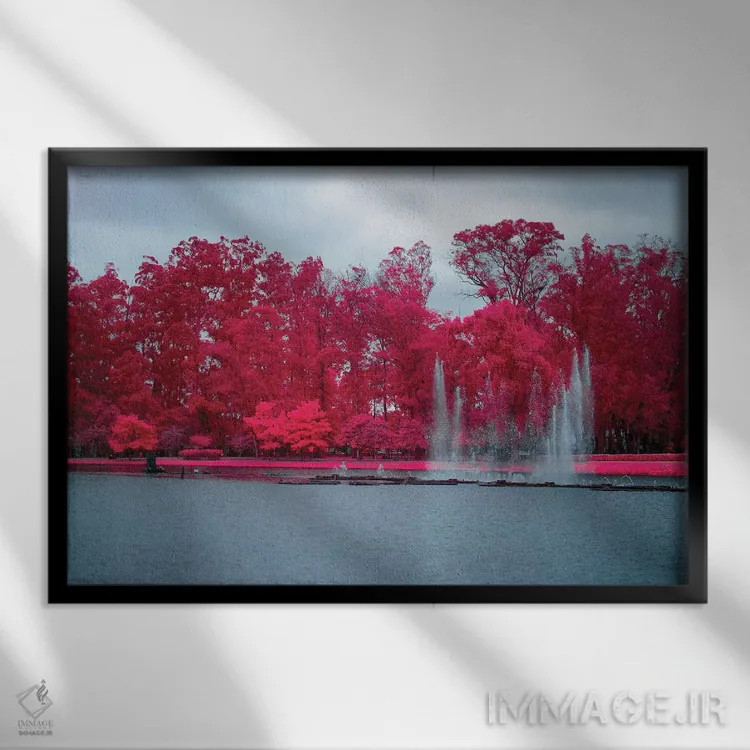 تابلو دکوراتیو فواره اثر گلاوکو منهالی - نمای قابدار مشکی