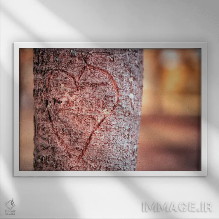 تابلو دکوراتیو قلب اثر گلاوکو منهالی - نمای قابدار سفید