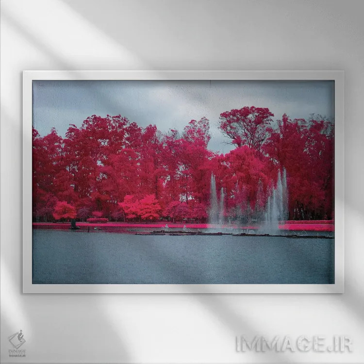 تابلو دکوراتیو فواره اثر گلاوکو منهالی - نمای قابدار سفید