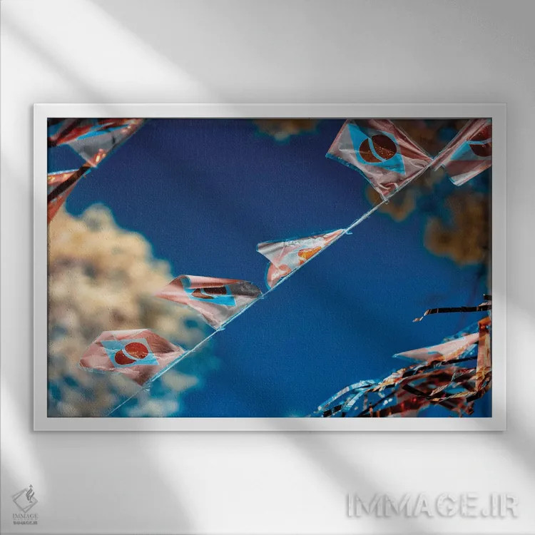 تابلو دکوراتیو پرچم برزیل اثر گلاوکو منهالی - نمای قابدار سفید