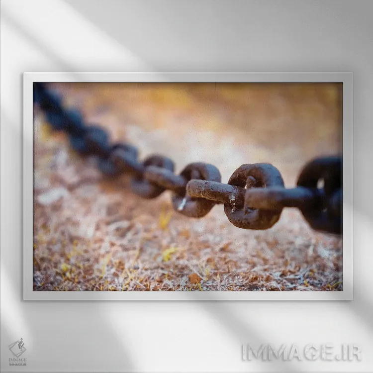 تابلو دکوراتیو زنجیر اثر گلاوکو منهالی - نمای قابدار سفید