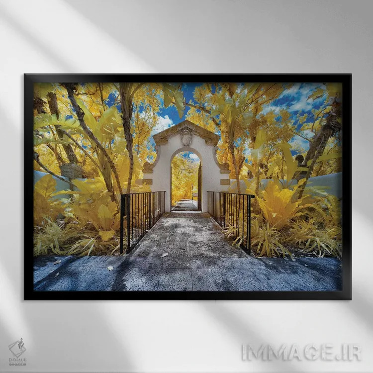 تابلو دکوراتیو میامی مادون قرمز ۳ اثر گلاوکو منهالی - نمای قابدار مشکی