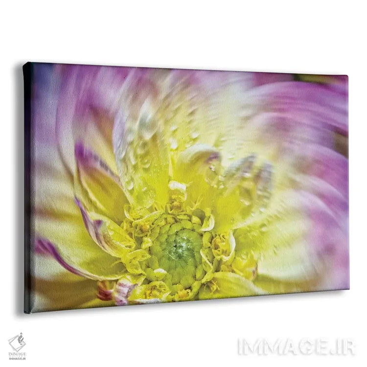 تابلو دکوراتیو چرخش گل داوودی زرد اثر گلاوکو منهالی - نمای پرسپکتیو محصول