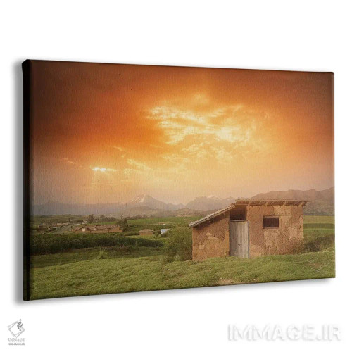 تابلو دکوراتیو آسمان نارنجی اثر گلاوکو منهالی - نمای پرسپکتیو محصول