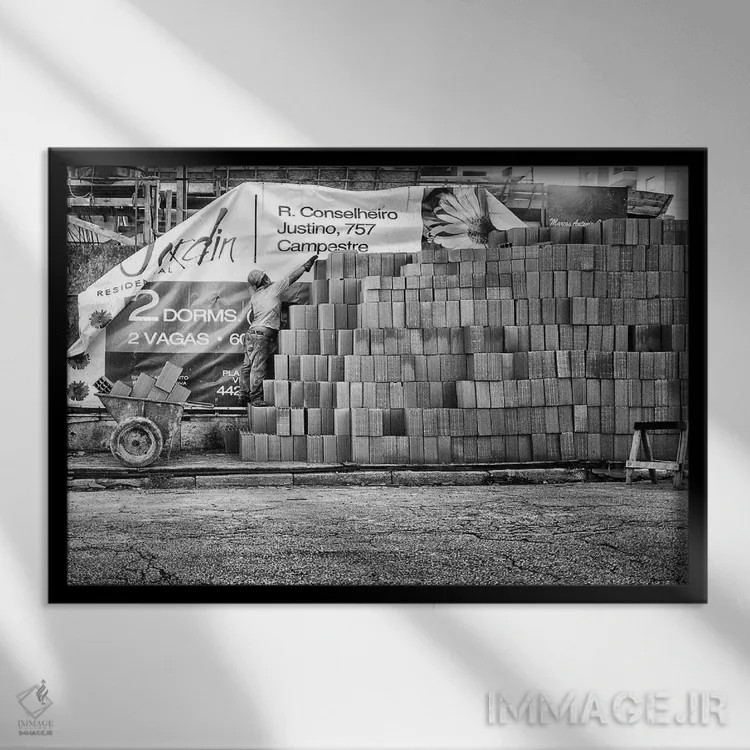 تابلو دکوراتیو عکاسی خیابانی ۱۳ اثر گلاوکو منهالی - نمای قابدار مشکی
