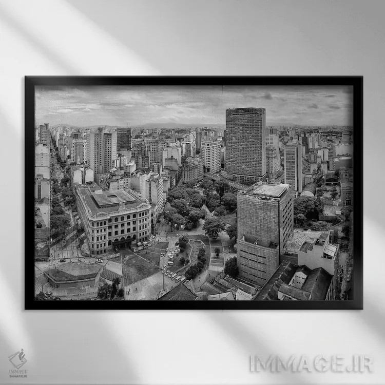 تابلو دکوراتیو عکاسی خیابانی ۳۲ اثر گلاوکو منهالی - نمای قابدار مشکی