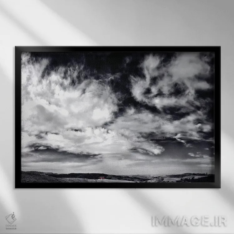 تابلو دکوراتیو منظره شماره ۱ اثر گلاوکو منهالی - نمای قابدار مشکی