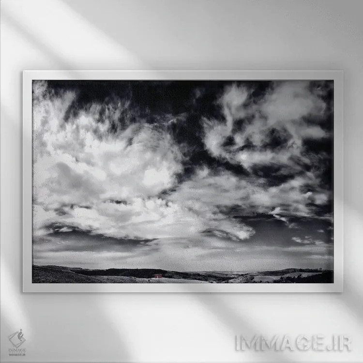 تابلو دکوراتیو منظره شماره ۱ اثر گلاوکو منهالی - نمای قابدار سفید