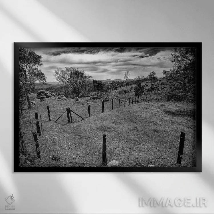 تابلو دکوراتیو منظره شماره ۷ اثر گلاوکو منهالی - نمای قابدار مشکی