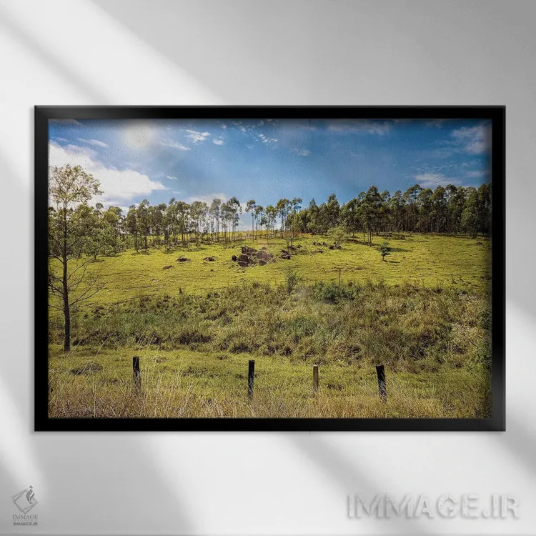 تابلو دکوراتیو منظره شماره ۵ اثر گلاوکو منهالی - نمای قابدار مشکی