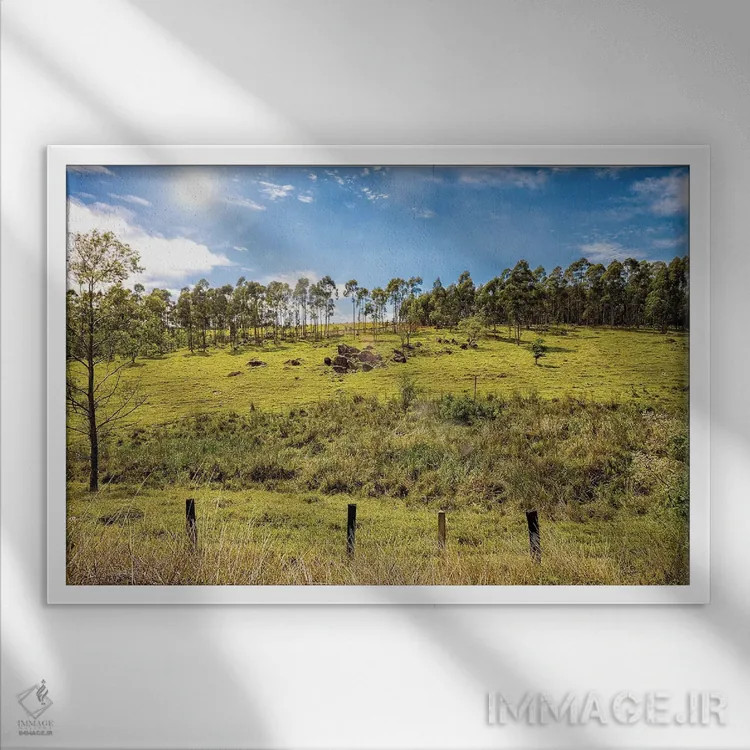 تابلو دکوراتیو منظره شماره ۵ اثر گلاوکو منهالی - نمای قابدار سفید