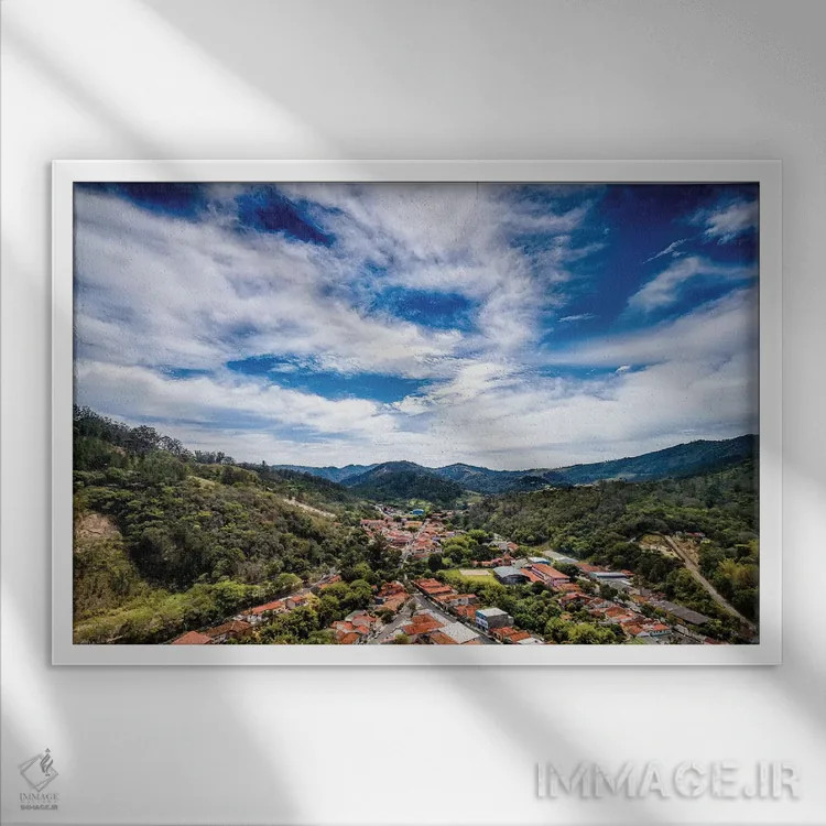 تابلو دکوراتیو منظره شماره ۱۱ اثر گلاوکو منهالی - نمای قابدار سفید